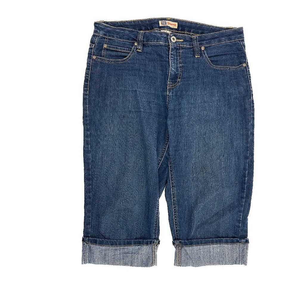 Faded Glory Cuffed Skimmer Women's size 4 Dark Wash Blue Denim jeans